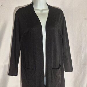 LULA ROE long black cardigan sweater, black in size Medium